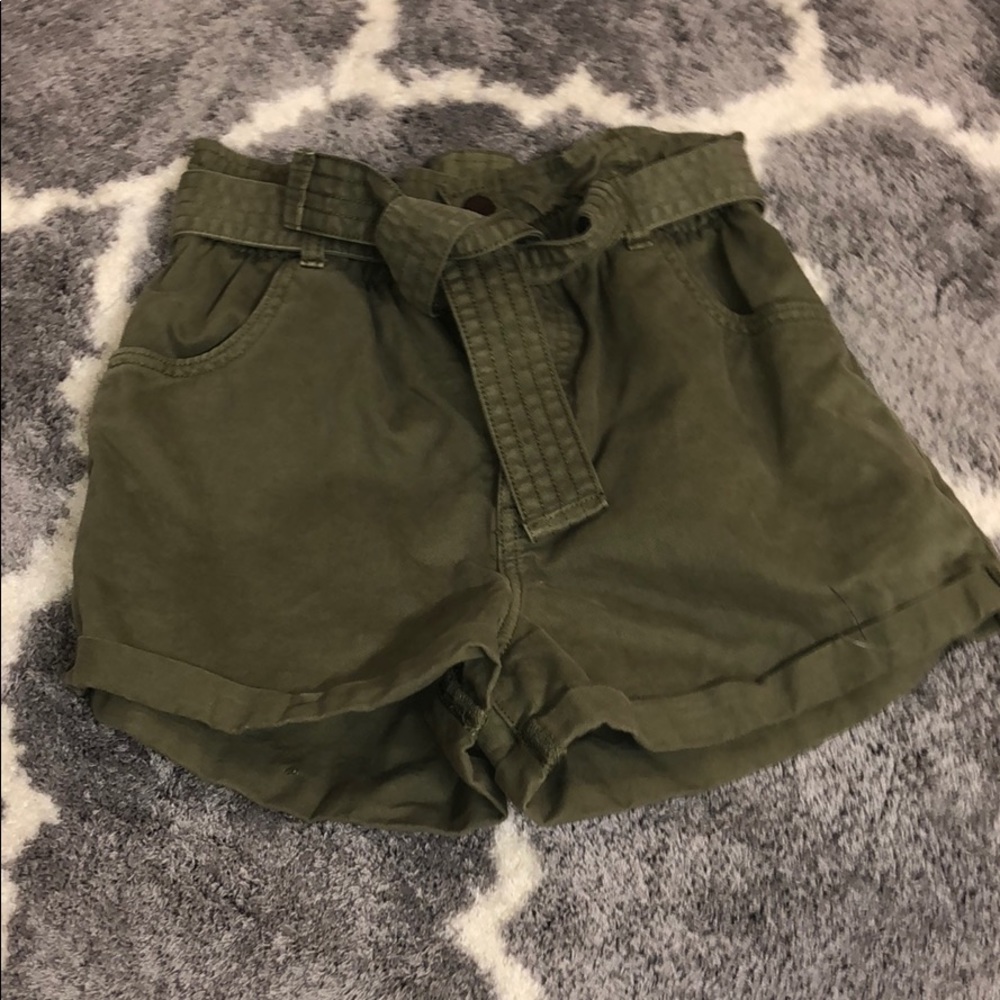 Abercrombie & Fitch Green Tie waist Shorts